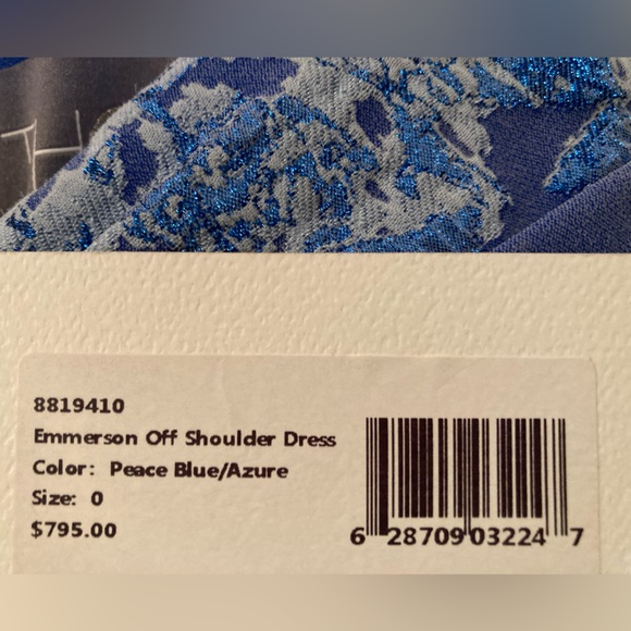 Theia Couture Size 0, EMMERSON Off-Shoulder MIDI Dress NWT - Picture 9 of 10